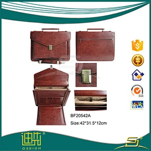 Popular pu leather briefcase with security compartment