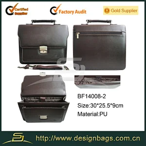Guangdong wholesale Portable Famous Banks PU Leather Trendy Laptop Briefcase Bag