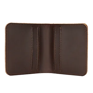 Hot sell custom design business simple secure cow hide leather wallet