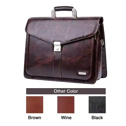 bolso maletín de piel marrón