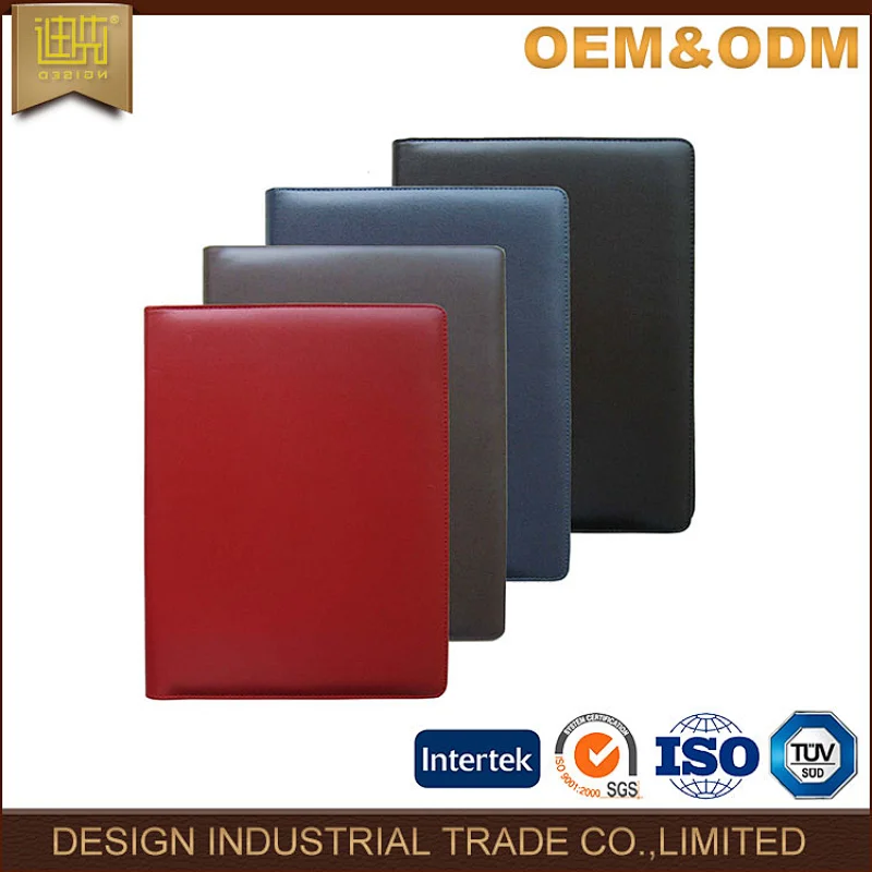 fashion manufacture diary notebook cover a4 portfolio China wholesale high quality leather file folder