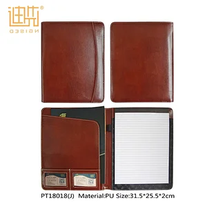 Tested Stricyly Zipper closure PU Leather material custom brown color men portfolios bags