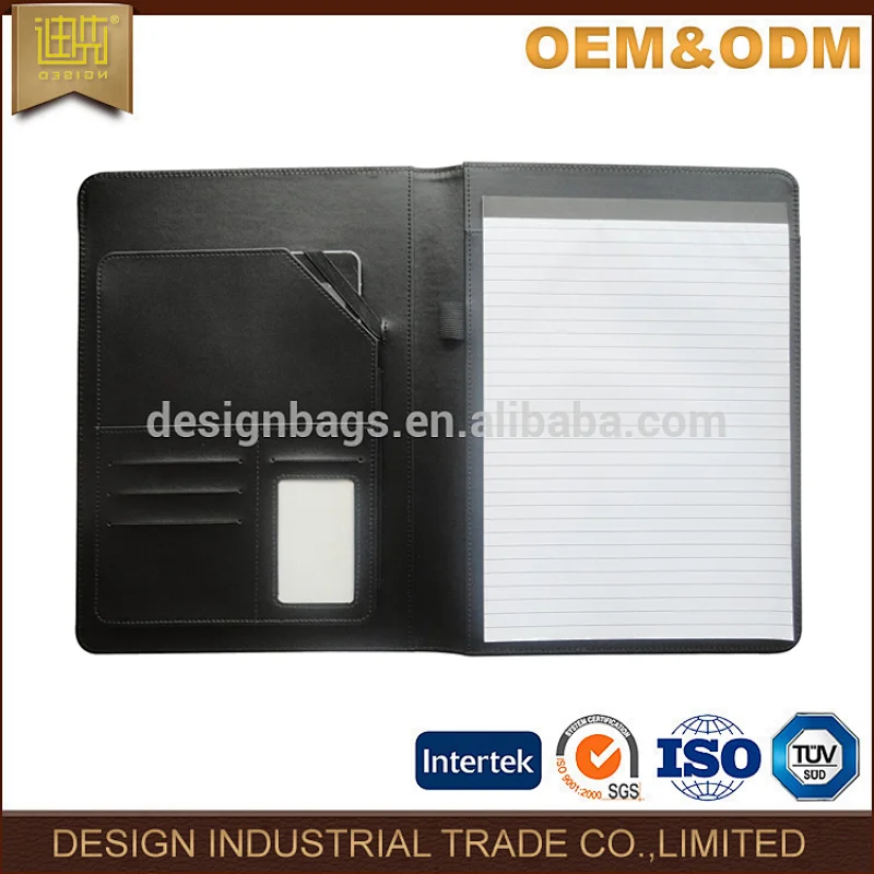 China Manufacturer A4 Size PU Leather Document File Folder