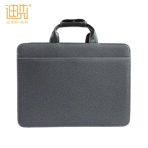 briefcase with secret compartment business braid reinforce pu handle briefcase