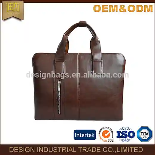 pu zipper briefcase