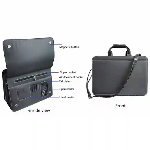 pu handle briefcase