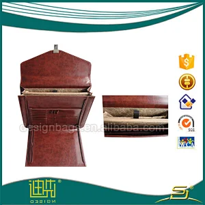 Popular pu leather briefcase with security compartment