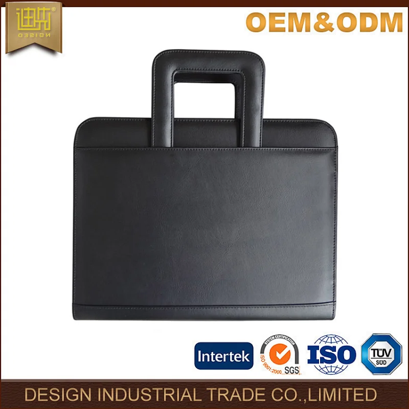 New style pu leather document portfolio case engraved padfolio