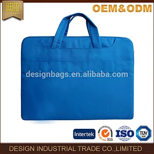 Fashion Custom Laptop Leather Blue PU Tote Computer Bags Without Logo
