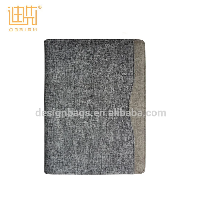 Factory directly sell ring binder A4 file folder pu leather zipper portfolio