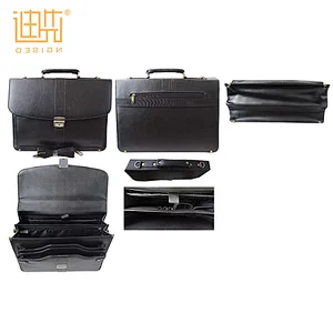 New Year fine quality a4 leather business briefcase with handle and laptop compartment