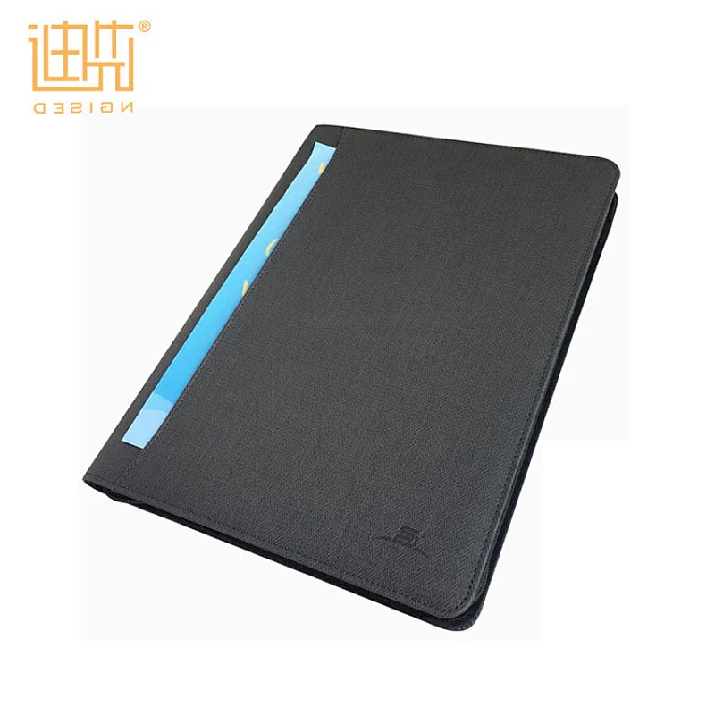 Supr multi-function durable PU leather zipper business portfolio with pad pocket