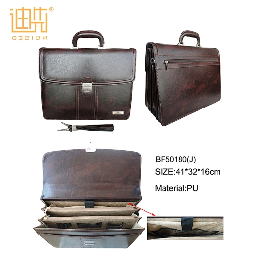 maletín de cuero marrón para hombre