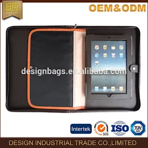 Multifunction travel pu document holder folder bag with tablet case
