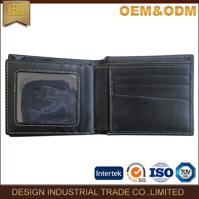high quality China wallet wholesale promotional card holder custom men PU leather wallet with coin slot