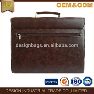 hot sell business lawyer security cheap old fashion leather men wholesale metal lock briefcase document bag