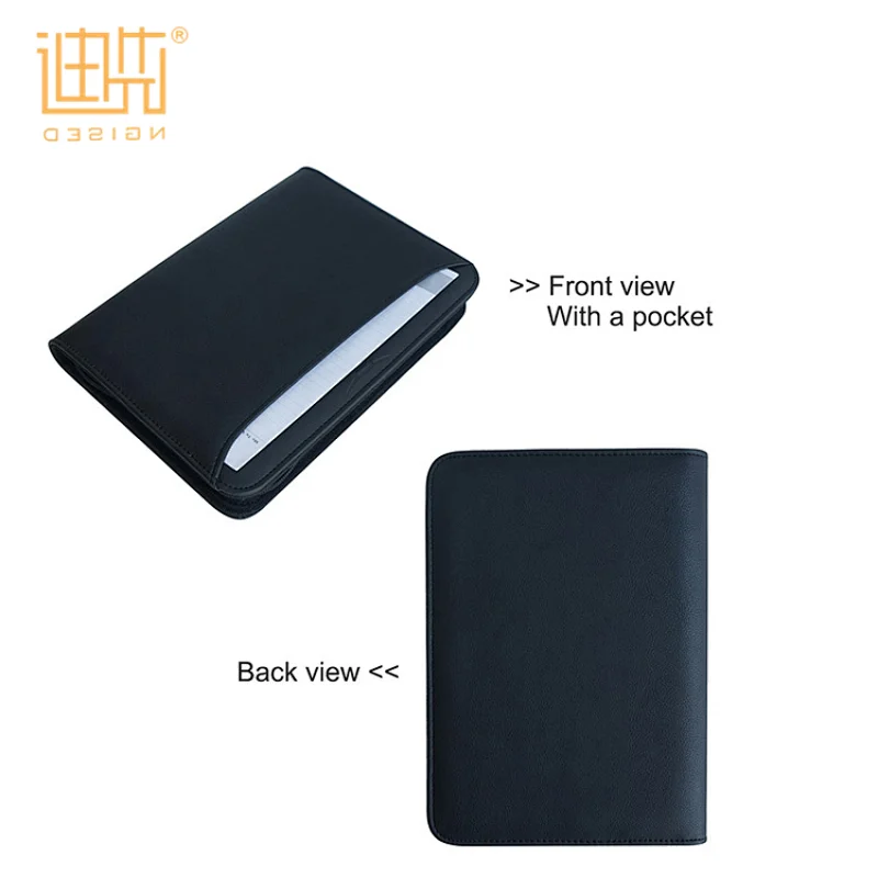 Professional Custom Top Quality Genuine Leather Business Portfolio Bag File Folder A4 Document Folder Binder With Card Holder