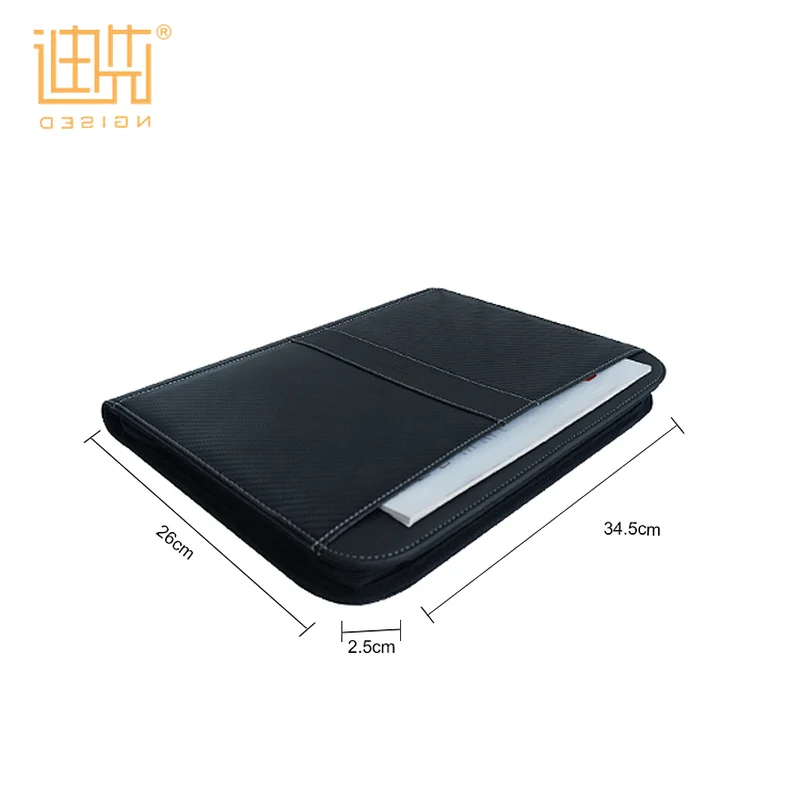 Professional A4 Business File Holder PU Leather Executive Folder with customized logo