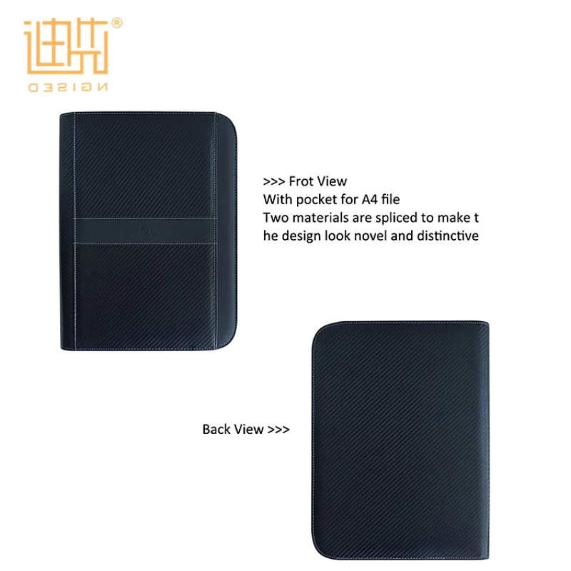 Professional A4 Business File Holder PU Leather Executive Folder with customized logo