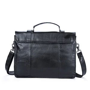 2020 wholesale expandable men cowhide genuine high end leather laptop briefcase with strap