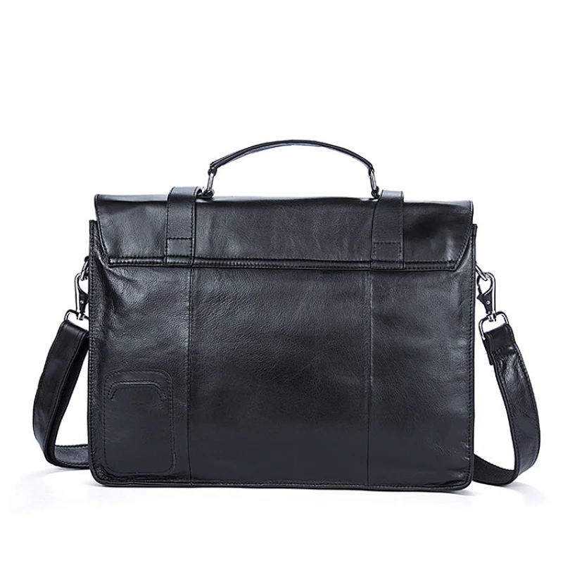 2020 wholesale expandable men cowhide genuine high end leather laptop briefcase with strap