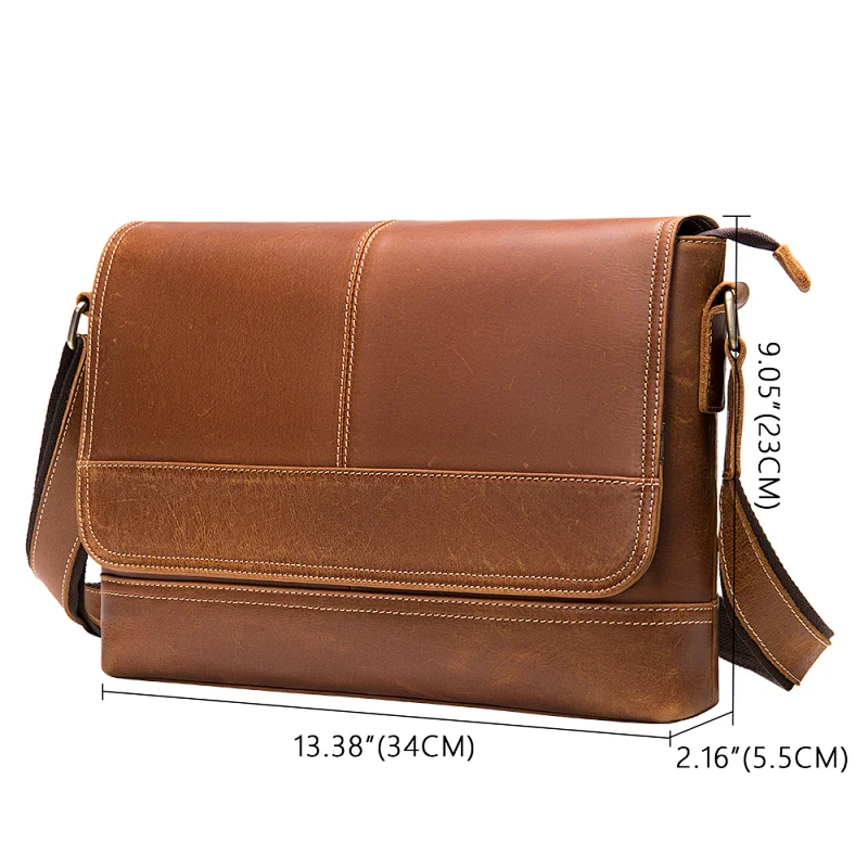 2020 wholesale latop shoulder bag customized cow hide genuine leather small briefcase for men