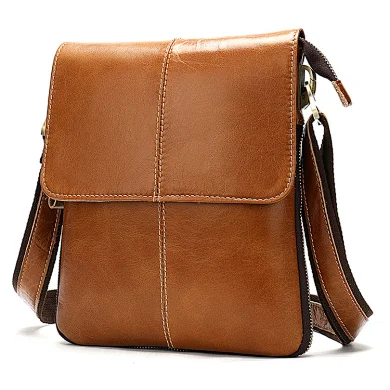 Amazon drop shipping custom embossed logo leather best shoulder messenger bag for men