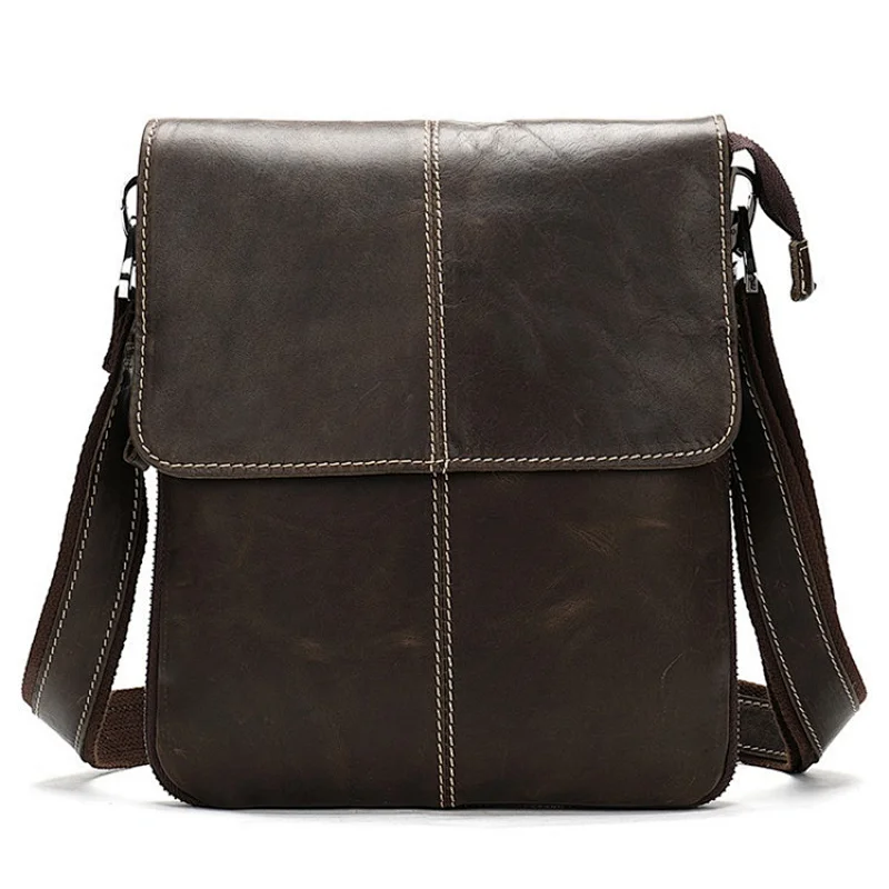Amazon drop shipping custom embossed logo leather best shoulder messenger bag for men
