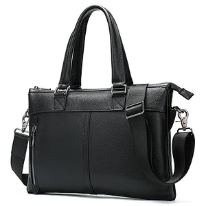 Online shopping secret compartment leader business bag genuine leather men custom logo professional large briefcase