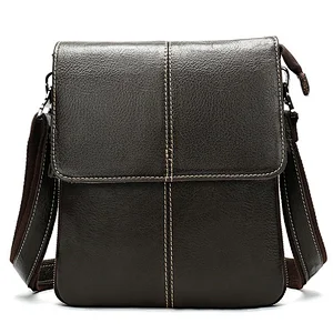 Amazon drop shipping custom embossed logo leather best shoulder messenger bag for men