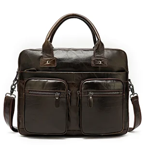 Custom High Quality Fashion Business Genuine leather computer briefcase