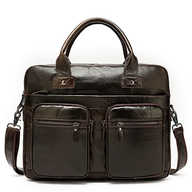 Custom High Quality Fashion Business Genuine leather computer briefcase