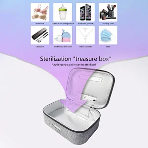 New arrivals 3 minutes zipper uvc sterilizer box multifunction baby bottle sterilization uv bag with handle