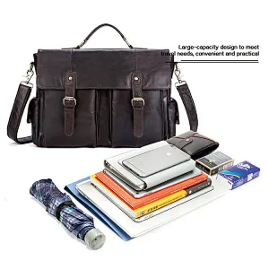 hot selling western style custom logo expandable cowhide leather business messenger briefcase