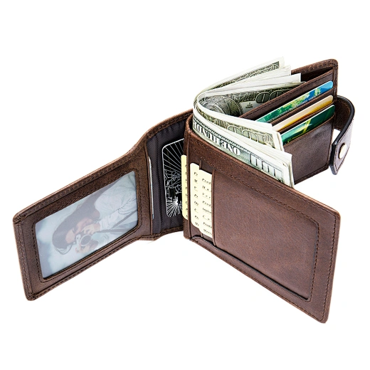 billetera de cuero para hombre con rfid