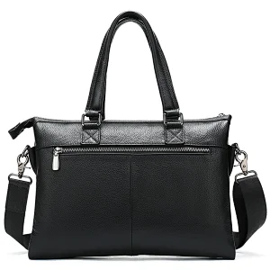 Online shopping secret compartment leader business bag genuine leather men custom logo professional large briefcase