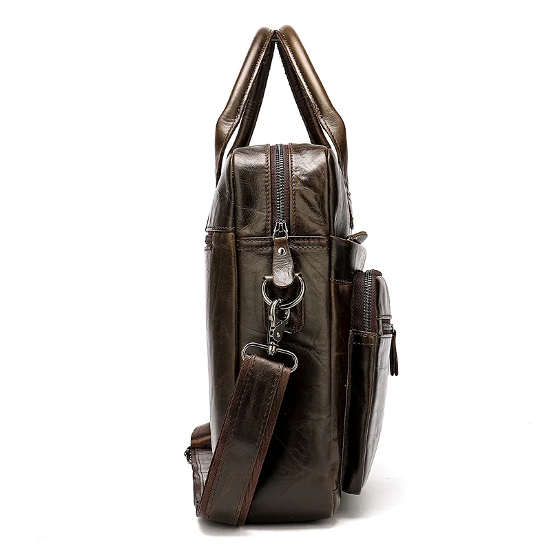 Custom High Quality Fashion Business Genuine leather computer briefcase