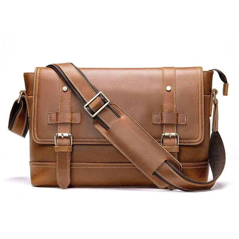 2020 New arrivals adjustable strap men cowhide leather laptop bag leather luxury briefcase for men