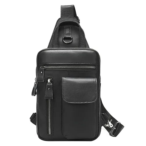 2020 custom designer sling men small black crazy horse leather anti theft mens shoulder crossbody chest bag
