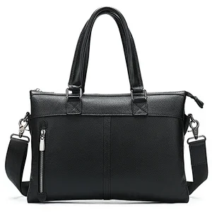 Online shopping secret compartment leader business bag genuine leather men custom logo professional large briefcase