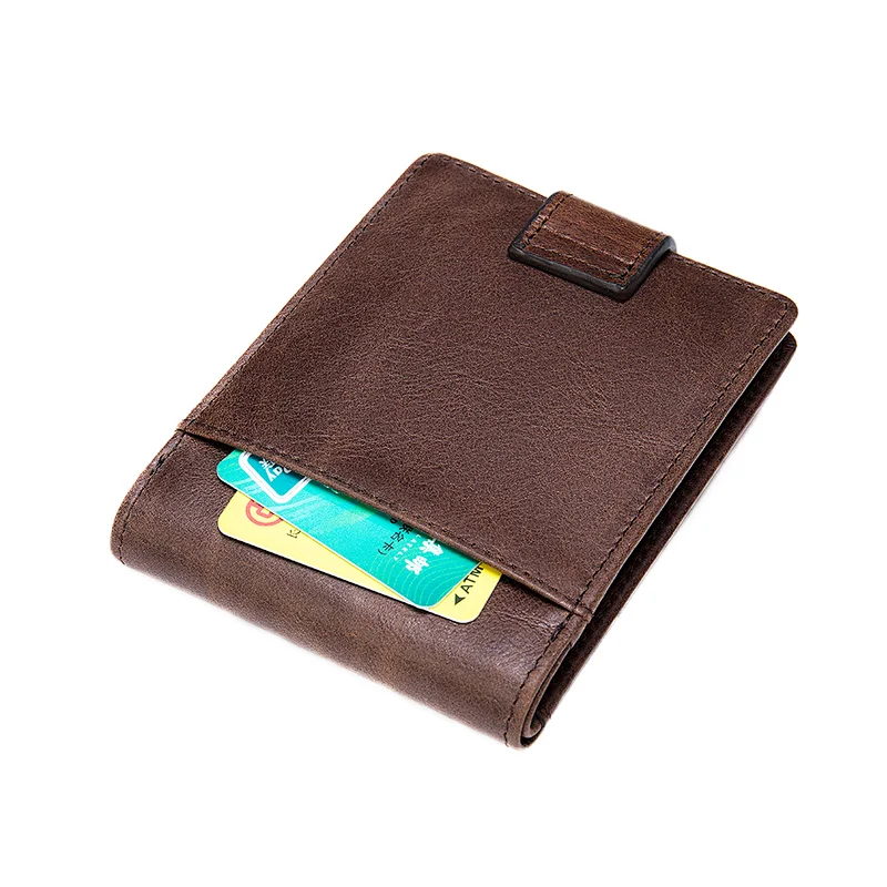 Slim multi card holder cow hide genuine leather men designer money clip wallet