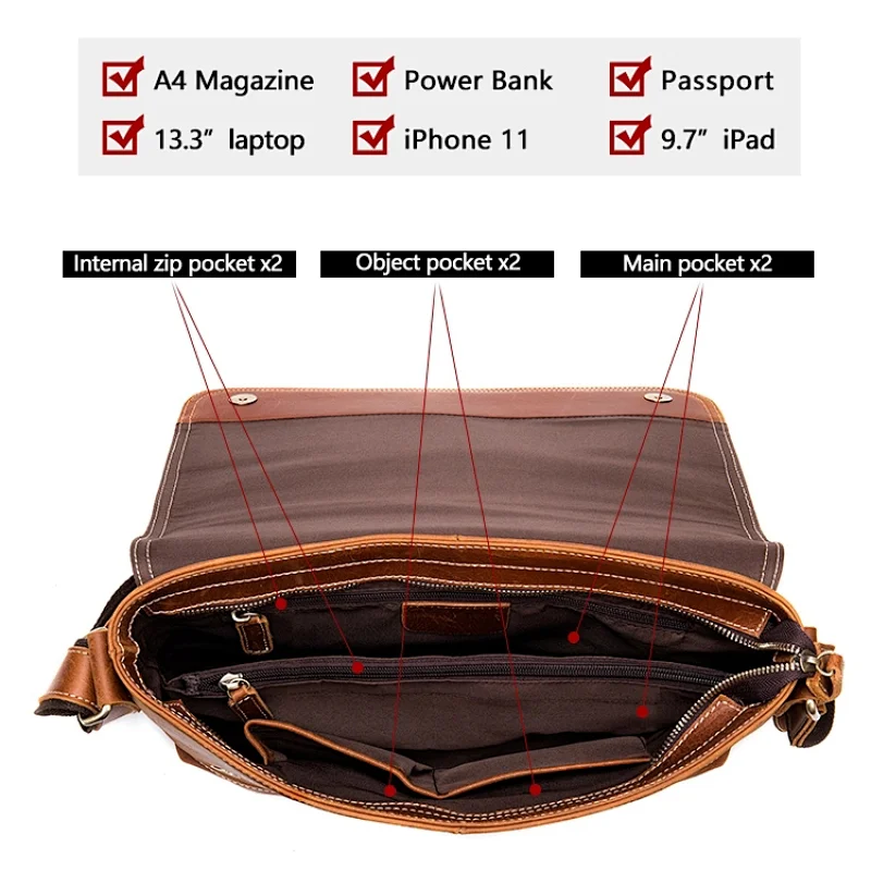 2020 wholesale latop shoulder bag customized cow hide genuine leather small briefcase for men