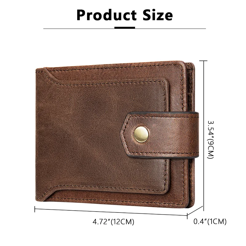 Slim multi card holder cow hide genuine leather men designer money clip wallet