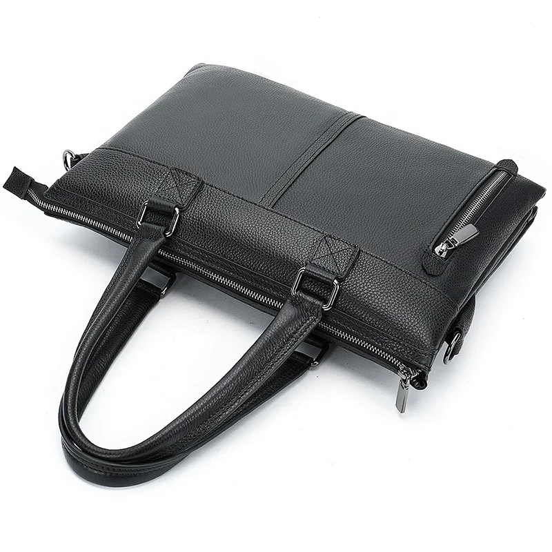 Online shopping secret compartment leader business bag genuine leather men custom logo professional large briefcase