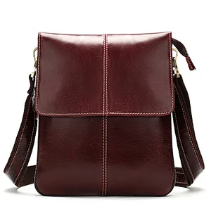 Amazon drop shipping custom embossed logo leather best shoulder messenger bag for men