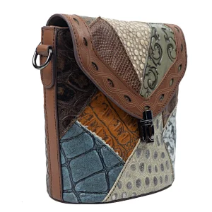 Small embossed Leather splicing ladies square cross-body bag should handbags for women