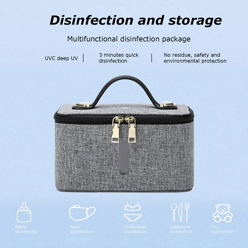 Convenient multifunction portable cleaner 6 usb underwear uvc package sterilization bag with strap