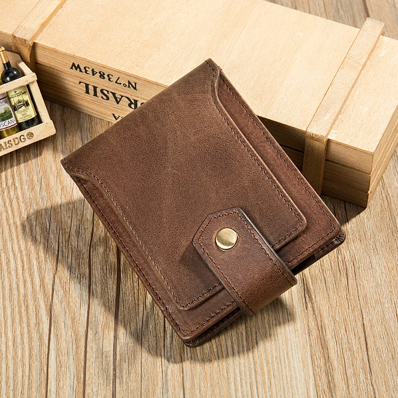Slim multi card holder cow hide genuine leather men designer money clip wallet