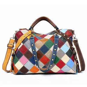 Wholesale Plain Leather Colorful Tote Bags Womens Handbags Single Shoulder Quilted Bag Handbag For Female