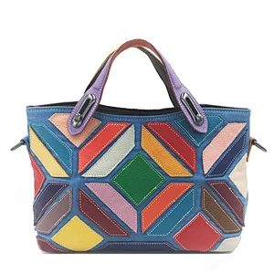 OEM online shopping vintage designer women's genuine leather handbags shoulder crossbody tote bag